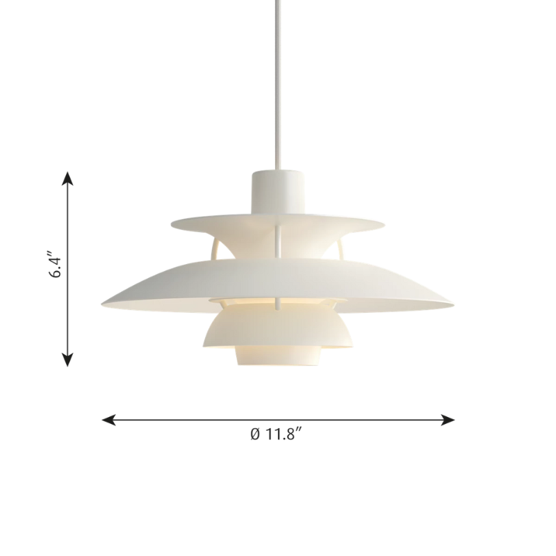 The PH 5 Mini Pendant from Louis Poulsen dimensions. all-groups