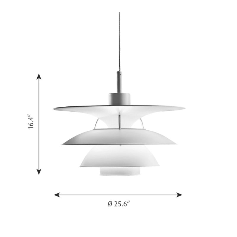The PH 6½-6 from Louis Poulsen dimensions.