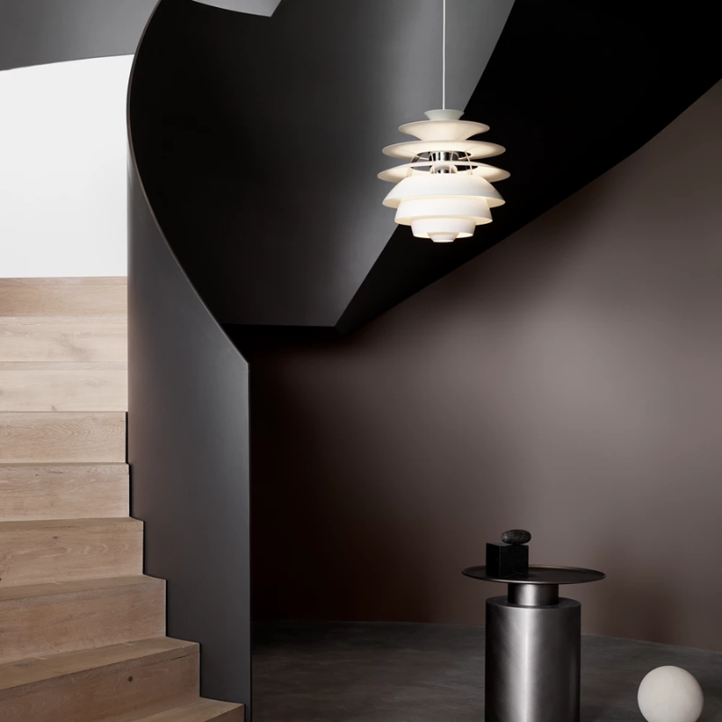 The PH Snowball from Louis Poulsen in a hallway.