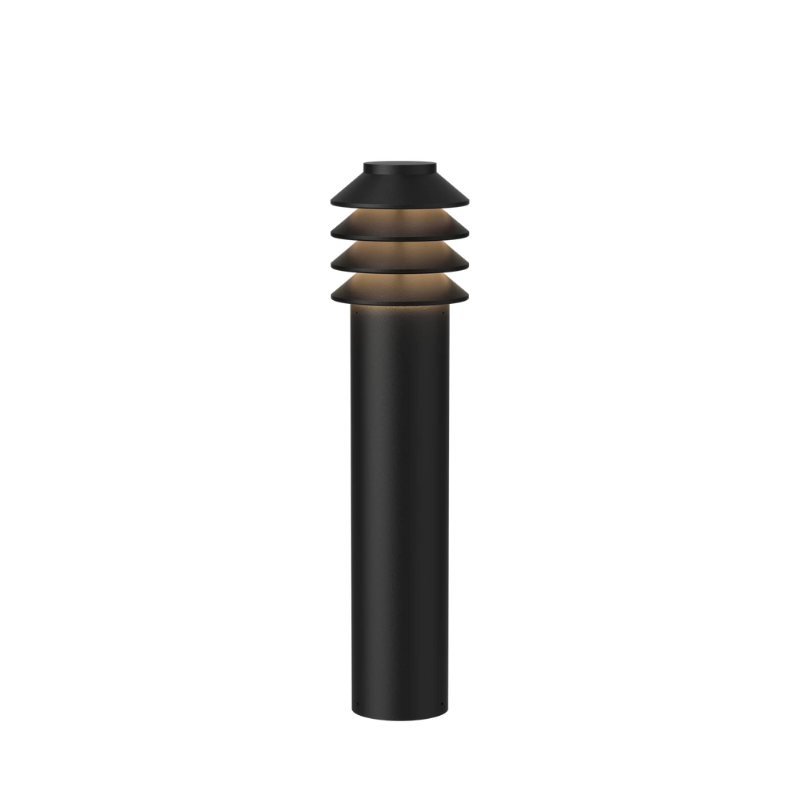 The Tall Bysted Garden Bollard from Louis Poulsen in black.