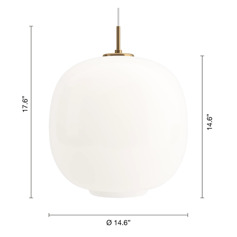 The VL 45 LED Radiohus Pendant from Louis Poulsen dimensions.