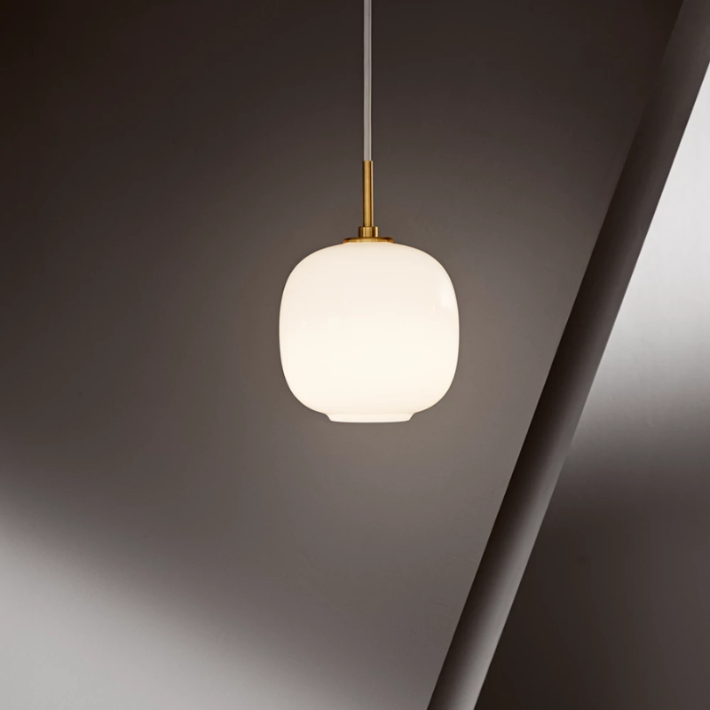The VL 45 LED Radiohus Pendant from Louis Poulsen in a home office.