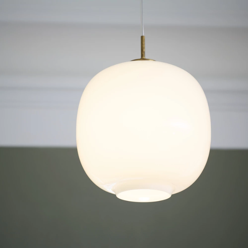 The VL 45 LED Radiohus Pendant from Louis Poulsen in a living room.