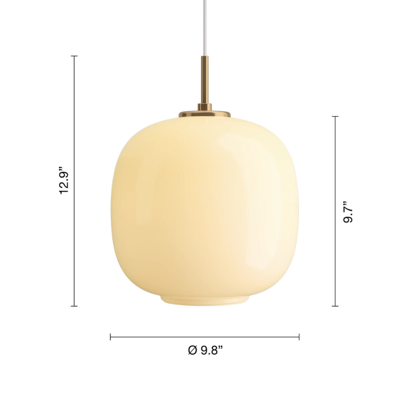 The 9.8 inch VL 45 Radiohus Pendant from Louis Poulsen dimensions. all-groups