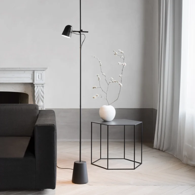 The Counterbalance Floor Lamp from Luceplan in a living room.