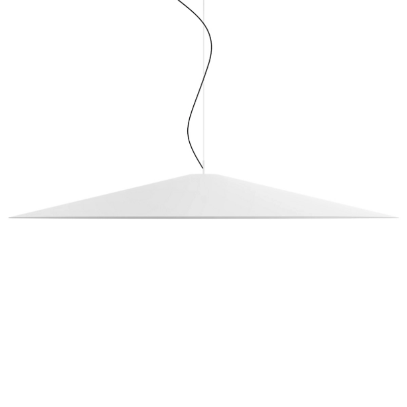 The 43.3 inch Koinè Pendant from Luceplan in white.