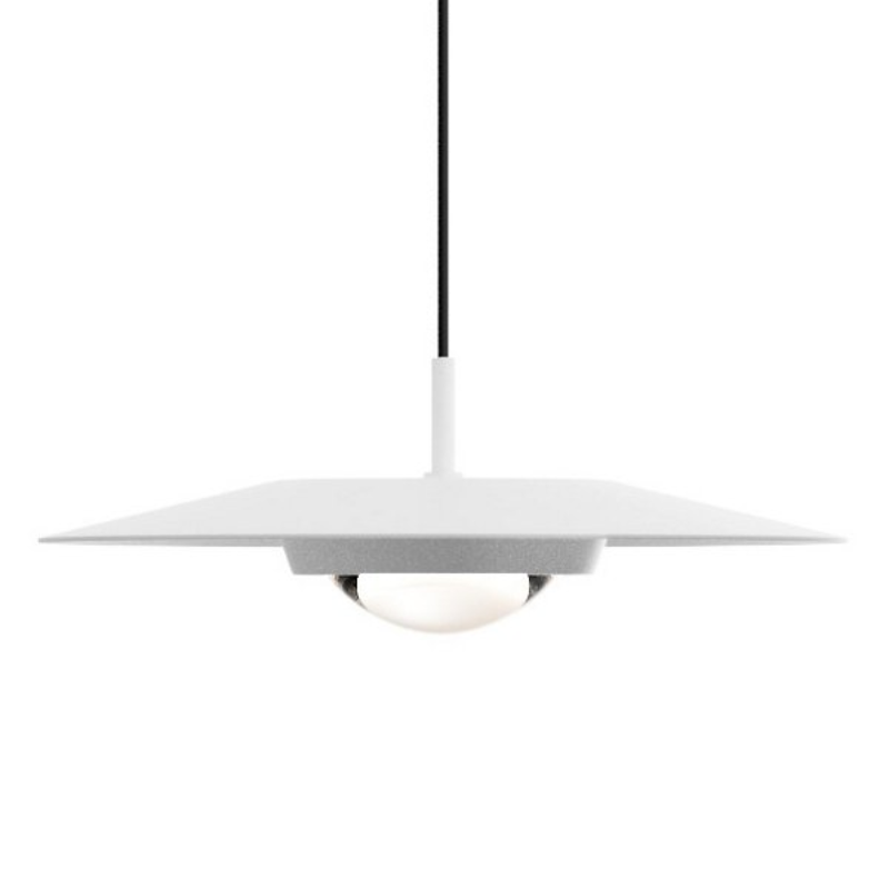 The 7.8 inch Koinè Pendant from Luceplan in white.