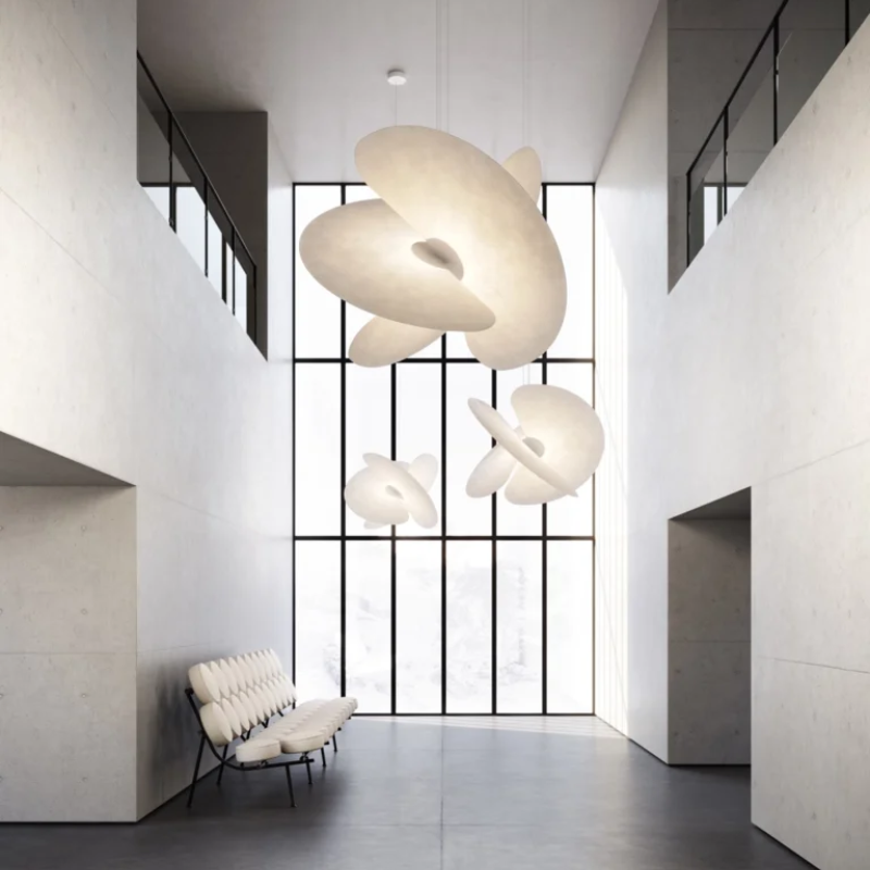 The Levante Chandelier from Luceplan in a commerical space. all-groups