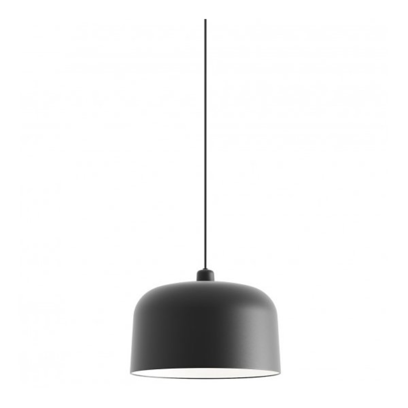 The large 16 inch Zile Pendant from Luceplan in matte black.