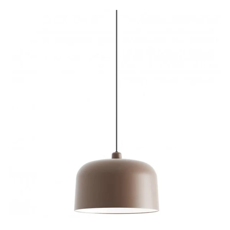 The large 16 inch Zile Pendant from Luceplan in matte brick red.