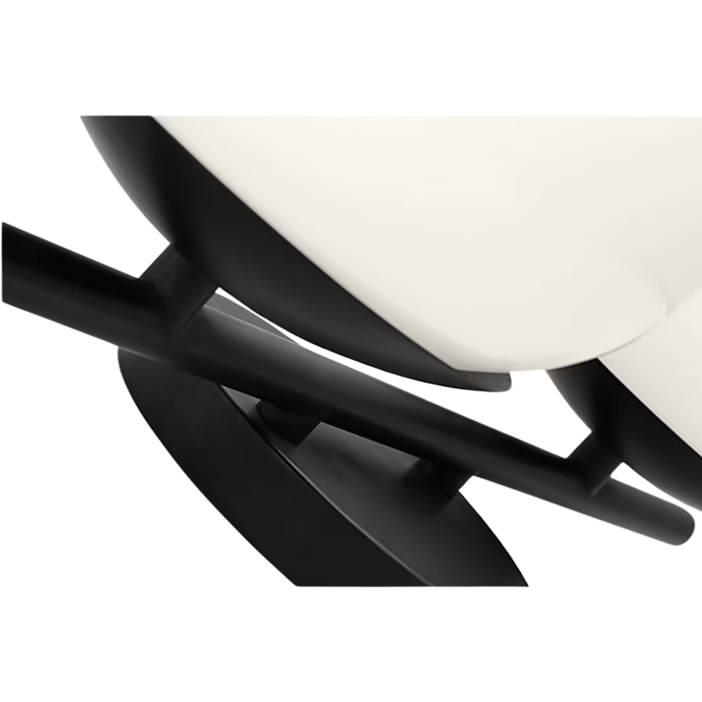 The Lune 2-Light Bath Sconce by Visual Comfort & Co in Aged Iron up close.