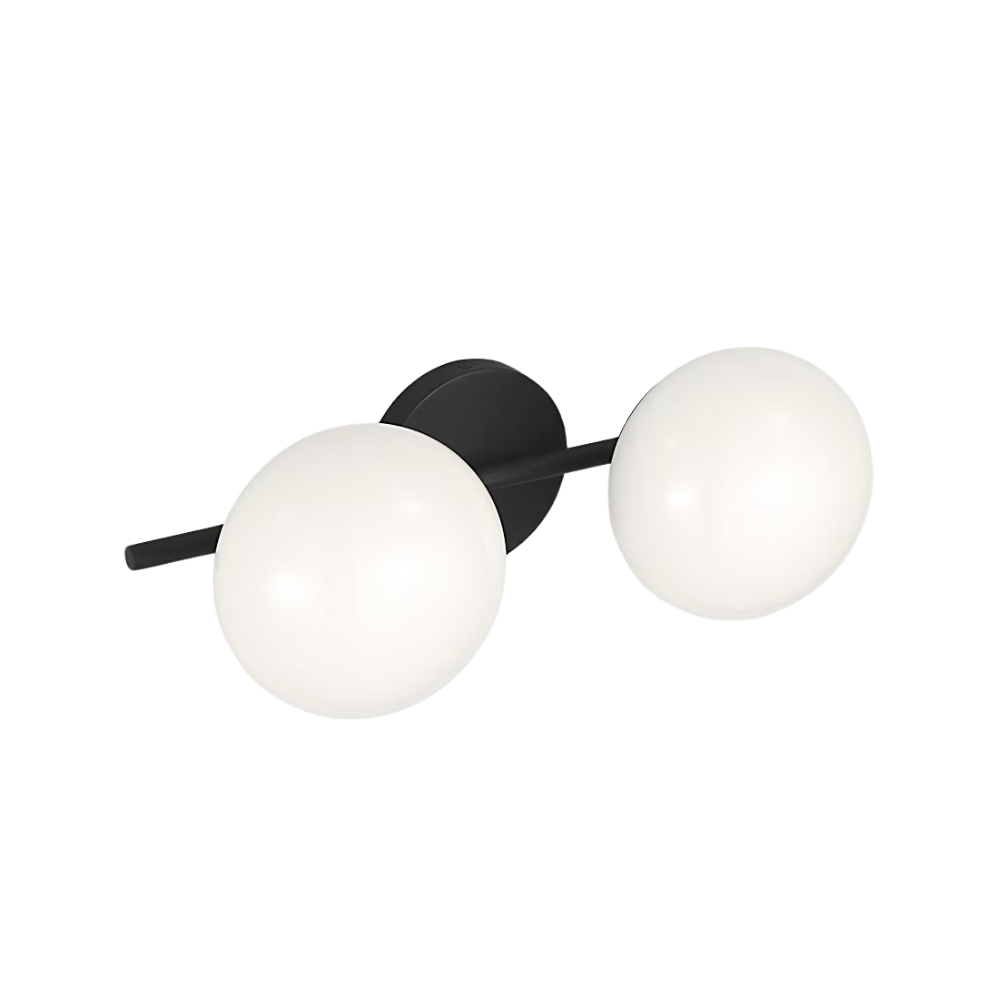 The Lune 2-Light Bath Sconce by Visual Comfort & Co in Aged Iron from the top.