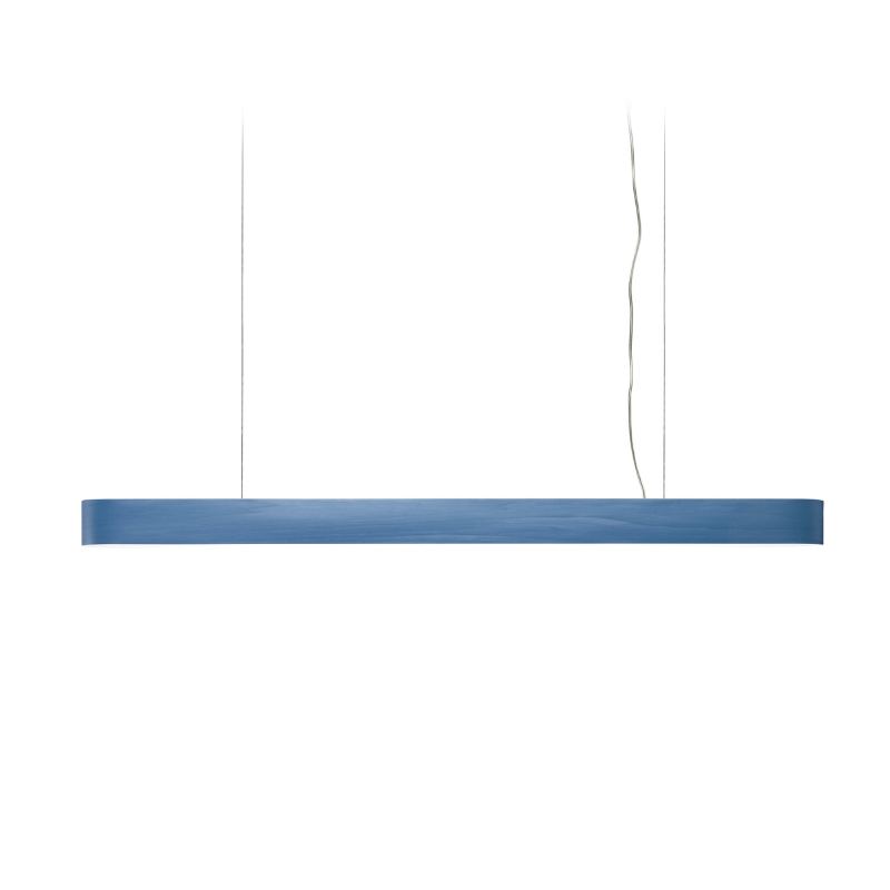 The long I-Club Slim Suspension from LZF lamps with the blue veneer.