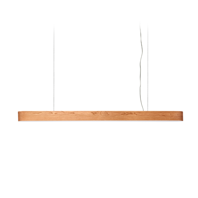 The long I-Club Slim Suspension from LZF lamps with the natural cherry veneer.