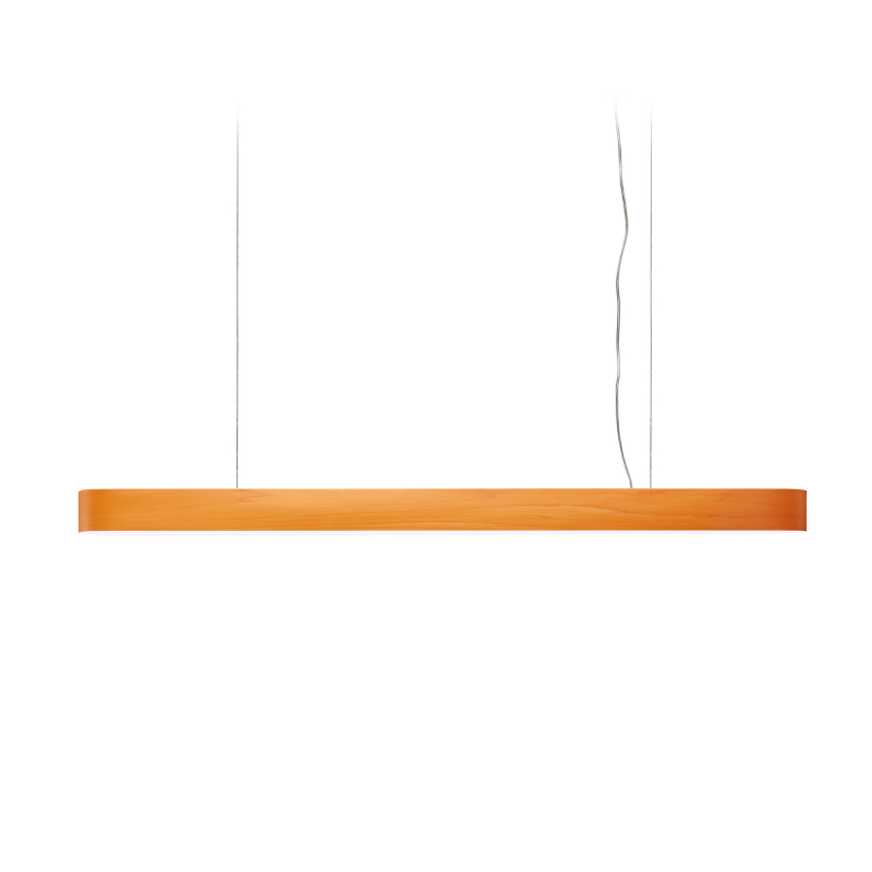 The long I-Club Slim Suspension from LZF lamps with the orange veneer.
