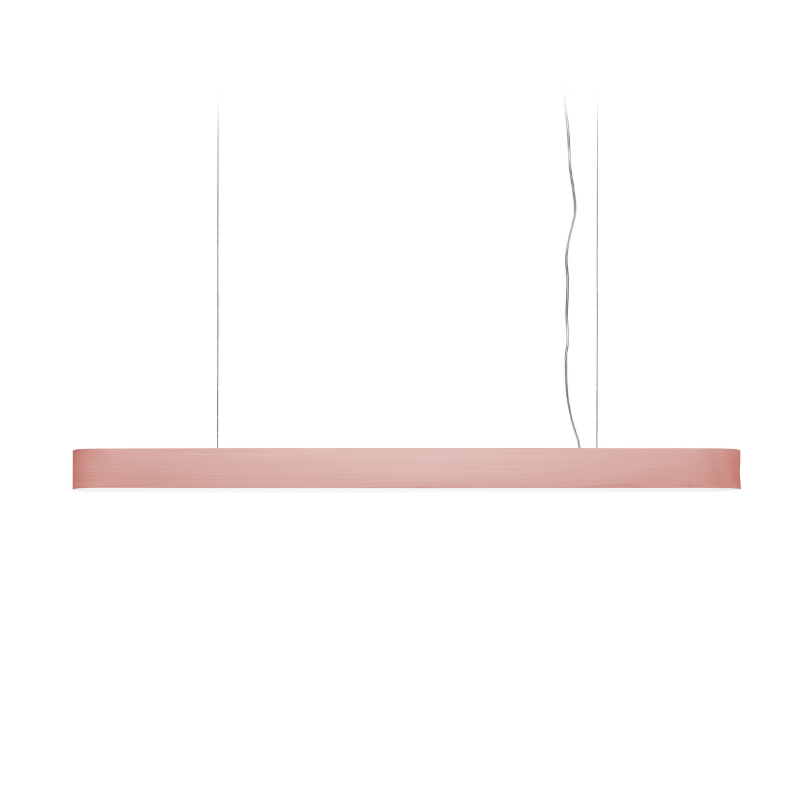 The long I-Club Slim Suspension from LZF lamps with the pale rose veneer.