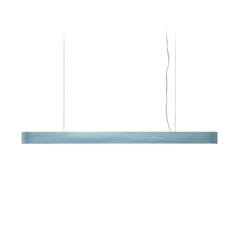 The long I-Club Slim Suspension from LZF lamps with the sea blue veneer.