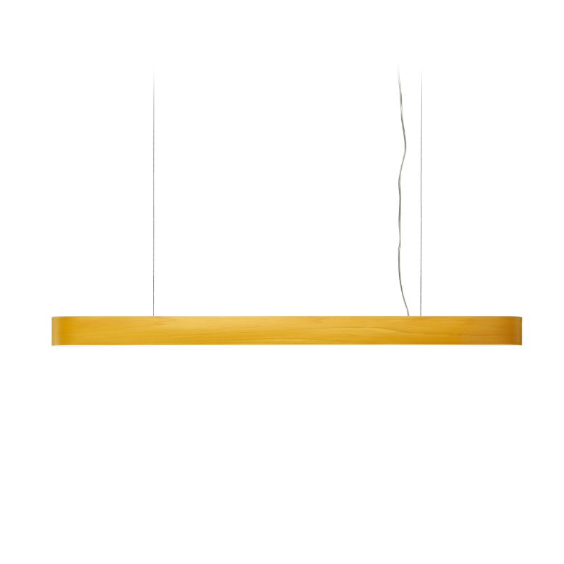 The long I-Club Slim Suspension from LZF lamps with the yellow veneer.