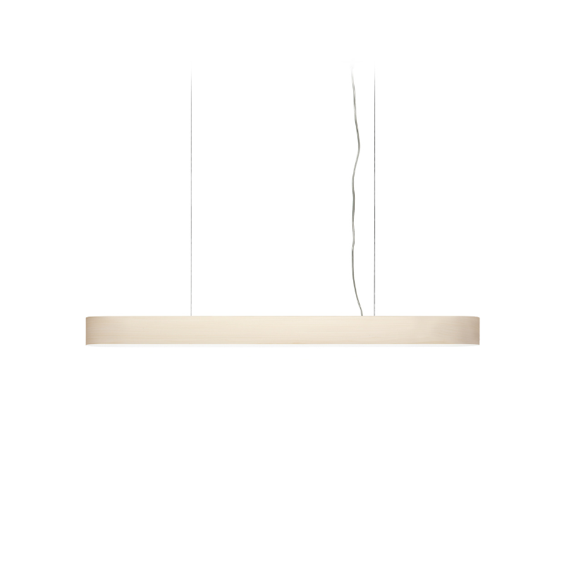 The short I-Club Slim Suspension from LZF lamps with the ivory white veneer.
