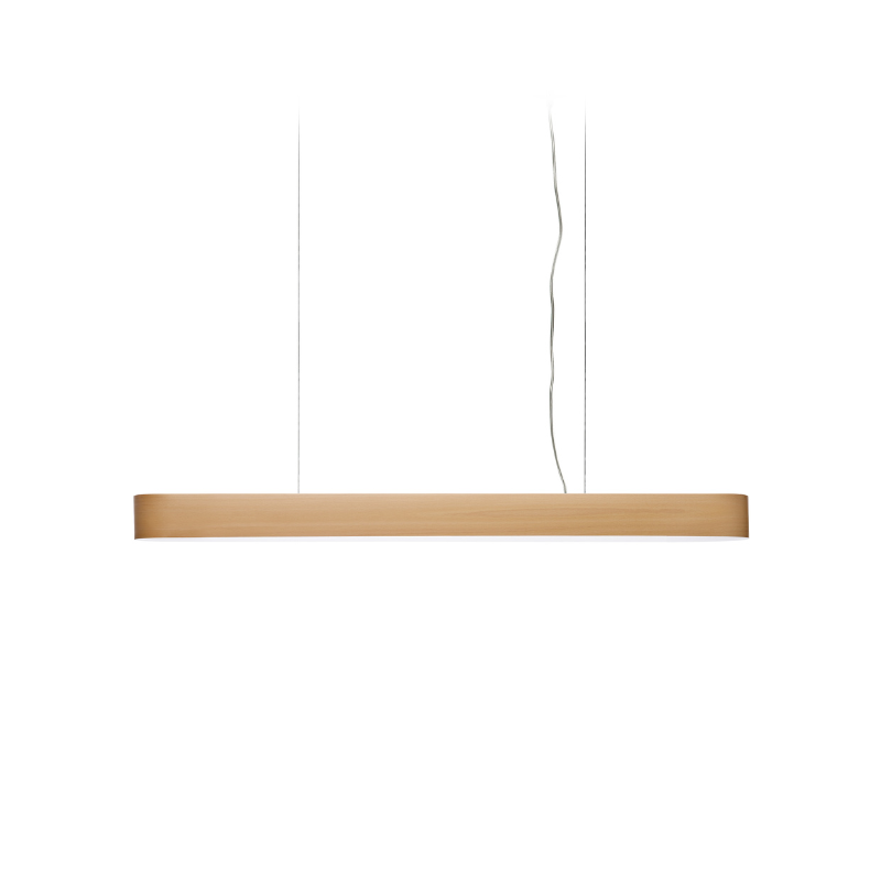 The short I-Club Slim Suspension from LZF lamps with the natural beech veneer.