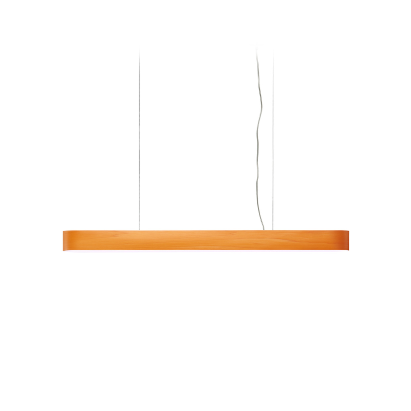 The short I-Club Slim Suspension from LZF lamps with the orange veneer.