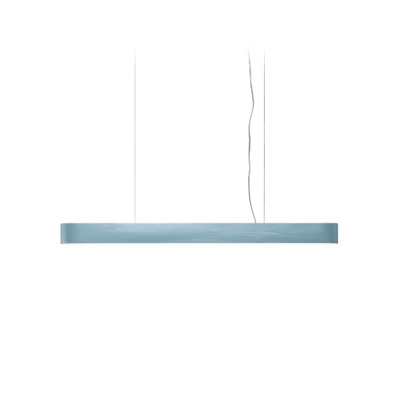 The short I-Club Slim Suspension from LZF lamps with the sea blue veneer.