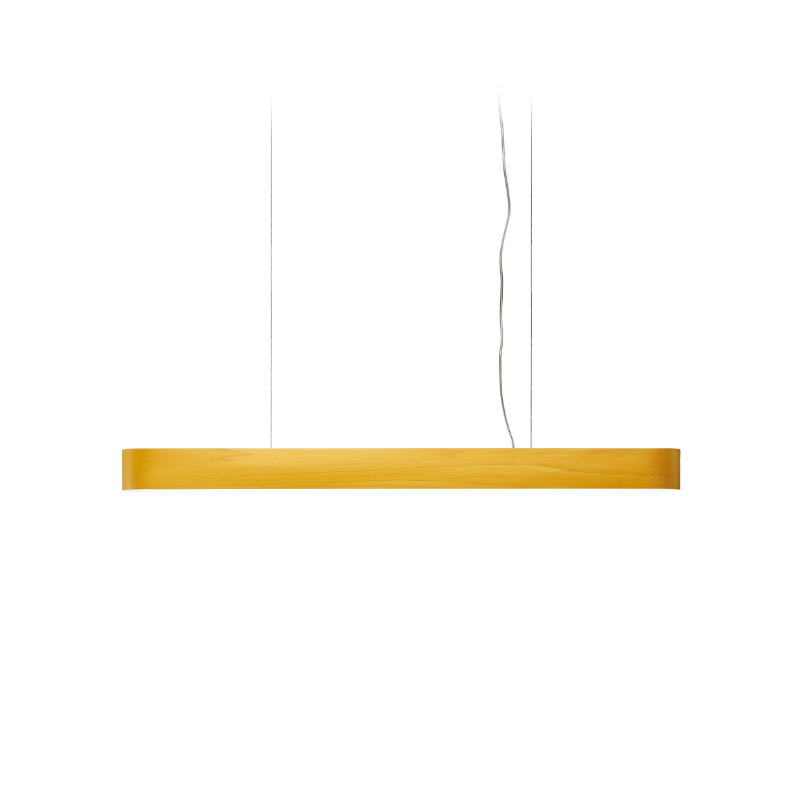 The short I-Club Slim Suspension from LZF lamps with the yellow veneer.