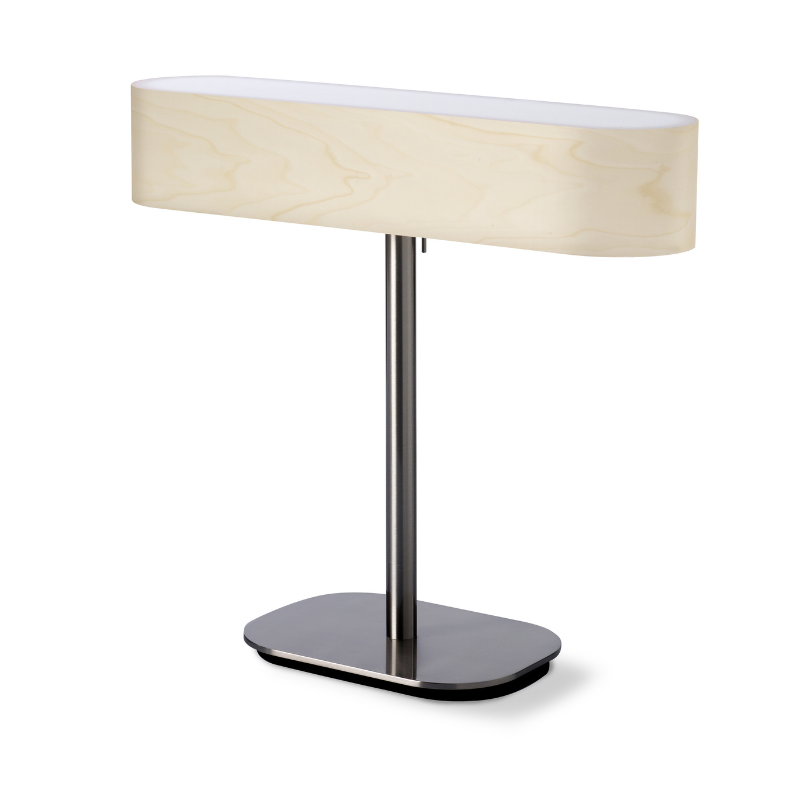 The I-Club Table from LZF lamps with the ivory white veneer.