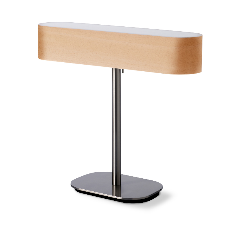 The I-Club Table from LZF lamps with the natural beech veneer.