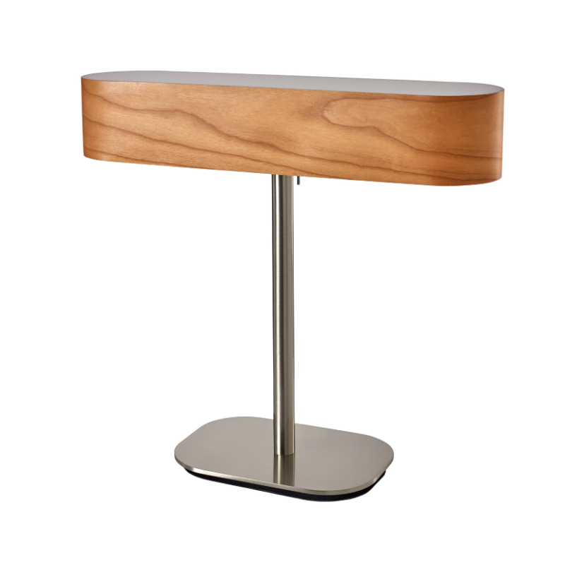 The I-Club Table from LZF lamps with the natural cherry veneer.