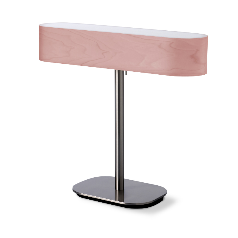 The I-Club Table from LZF lamps with the pale rose veneer.