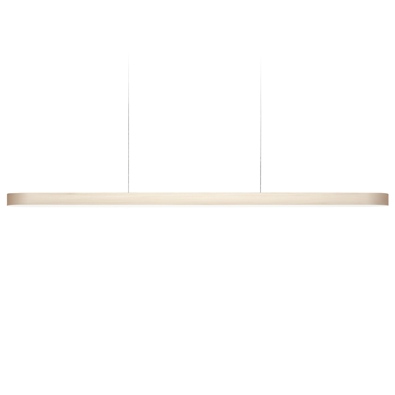 The Long I-Line Suspension from LZF lamps with the ivory white veneer.