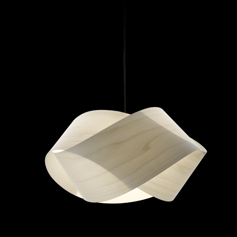 The Nut Suspension from LZF Lamps in ivory white in a studio.