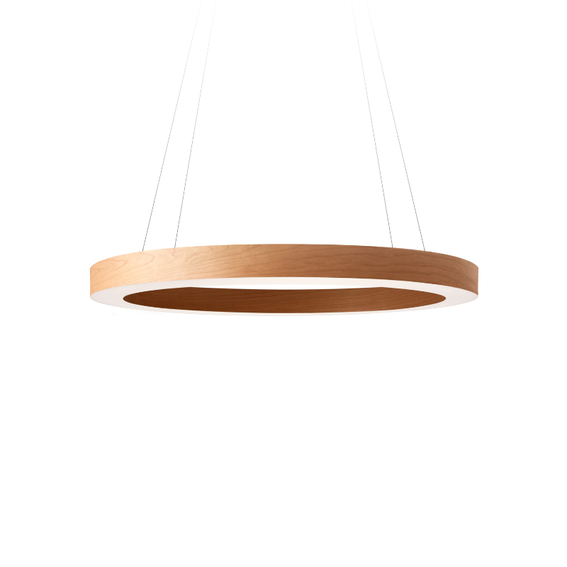 The medium Oh! Line Suspension from LZF lamps in natural cherry.