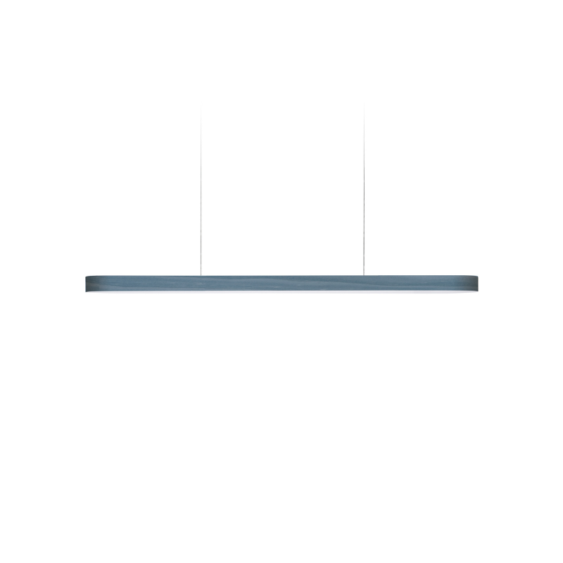 The Short I-Line Suspension from LZF lamps with blue veneer.