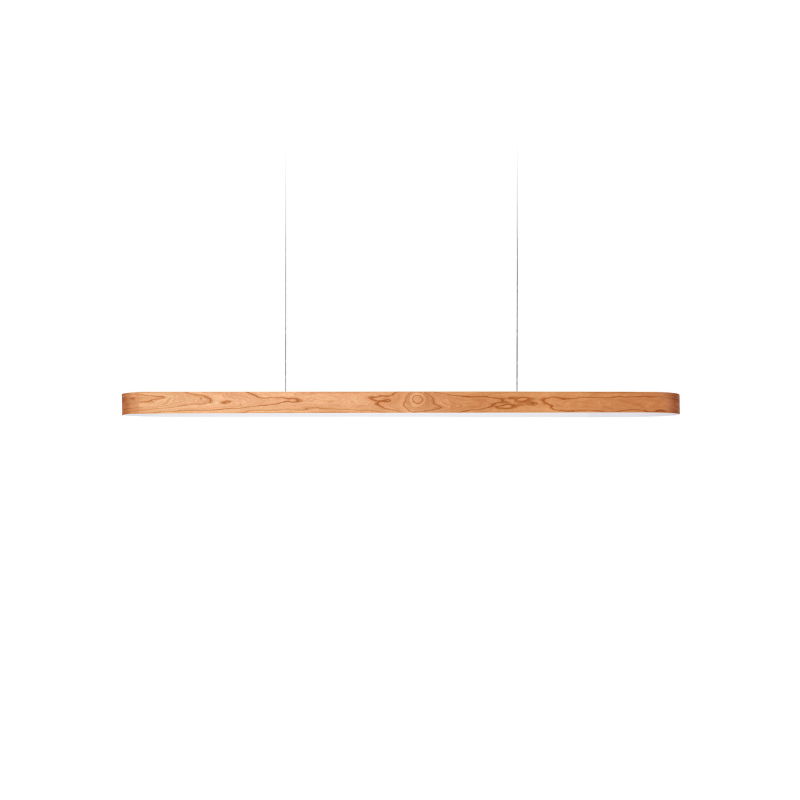 The Short I-Line Suspension from LZF lamps with natural cherry veneer.