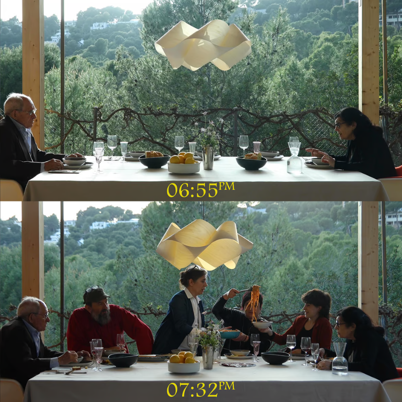 The Swirl Suspension from LZF Lamps in ivory white in a family home.