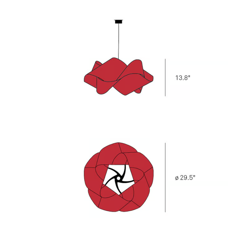 The large Swirl Suspension from LZF Lamps dimensions. all-groups