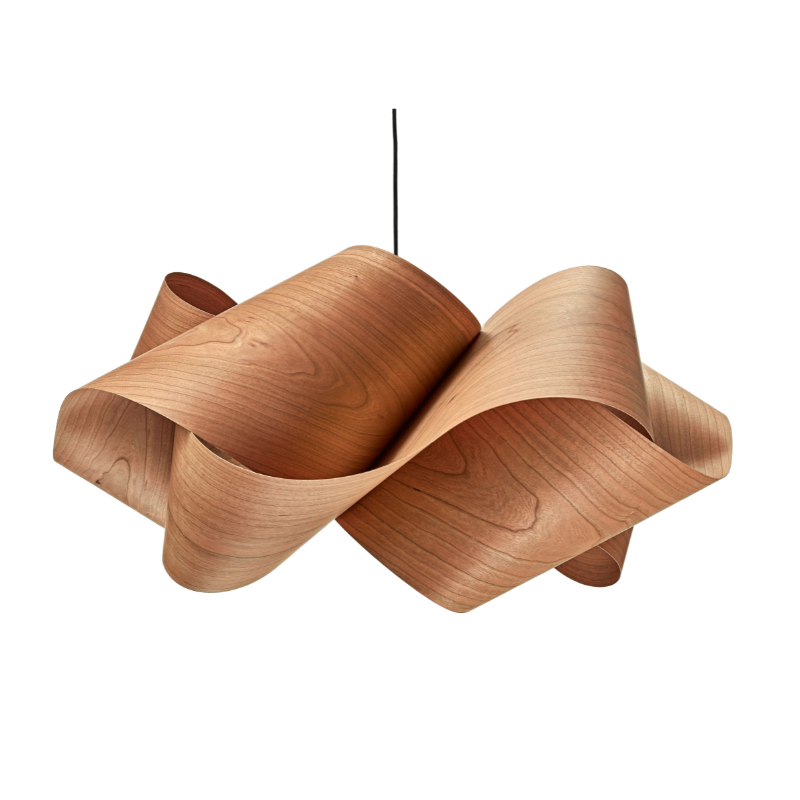 The Swirl Suspension from LZF Lamps in natural cherry.