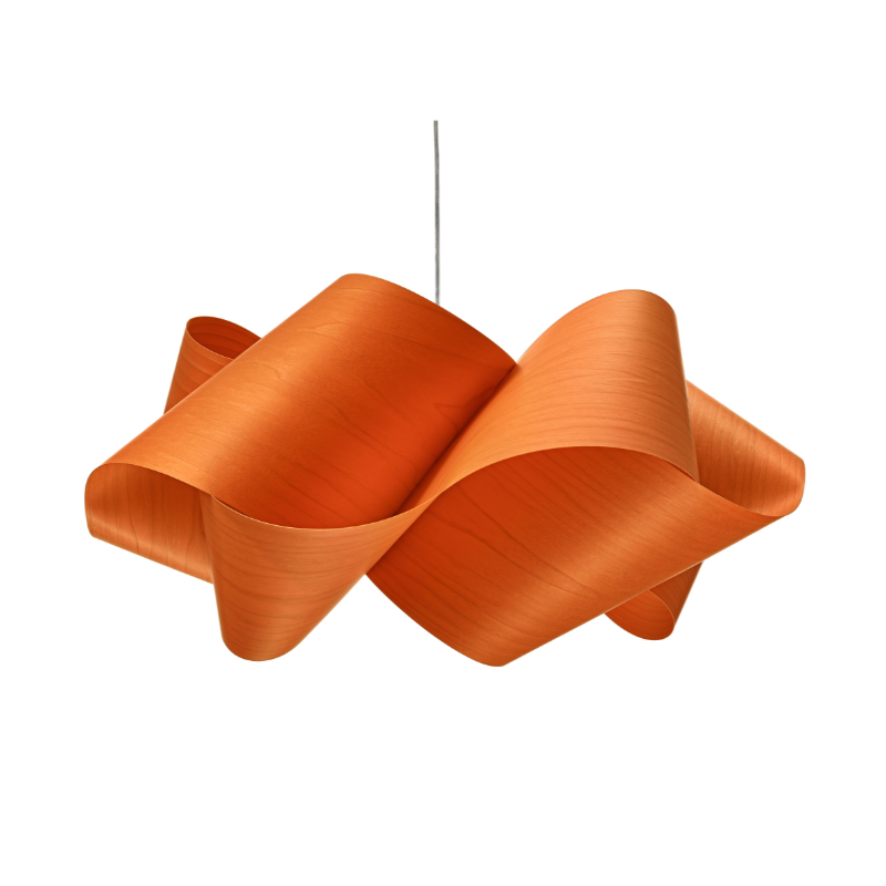 The Swirl Suspension from LZF Lamps in orange.