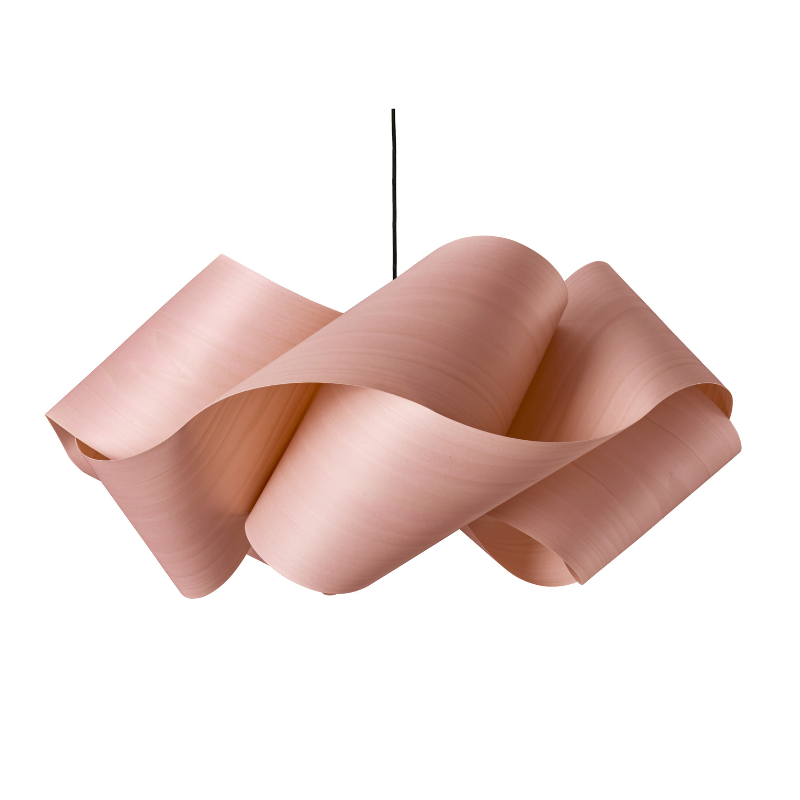 The Swirl Suspension from LZF Lamps in pale rose.
