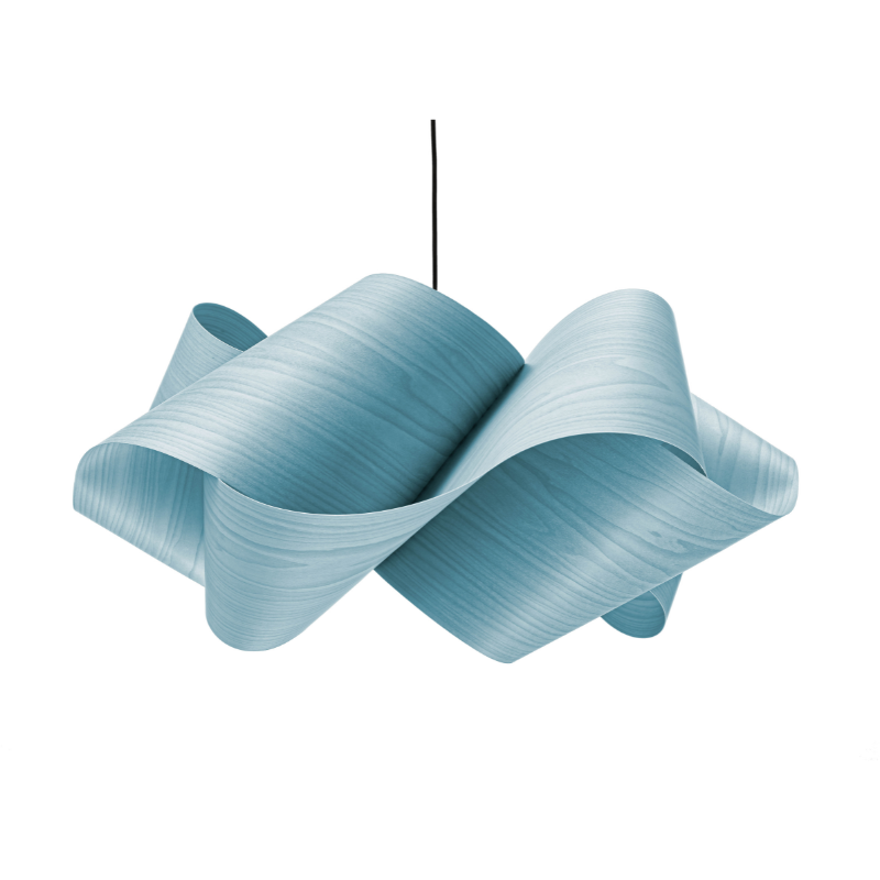 The Swirl Suspension from LZF Lamps in sea blue.