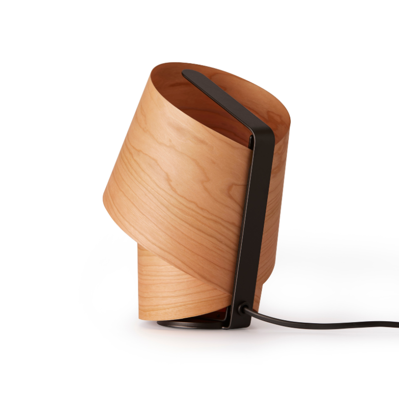 The Tiny Table from LZF lamps in natural cherry from the back.