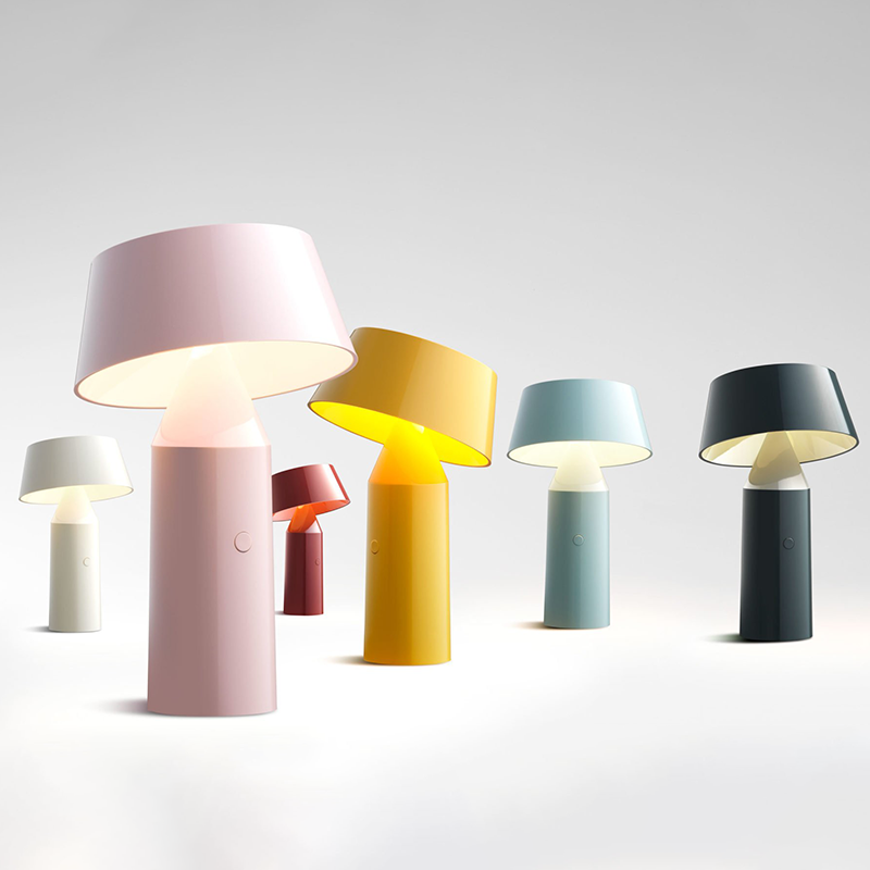 All six color options for the Bicoca Portable Table Lamp from Marset. all-groups