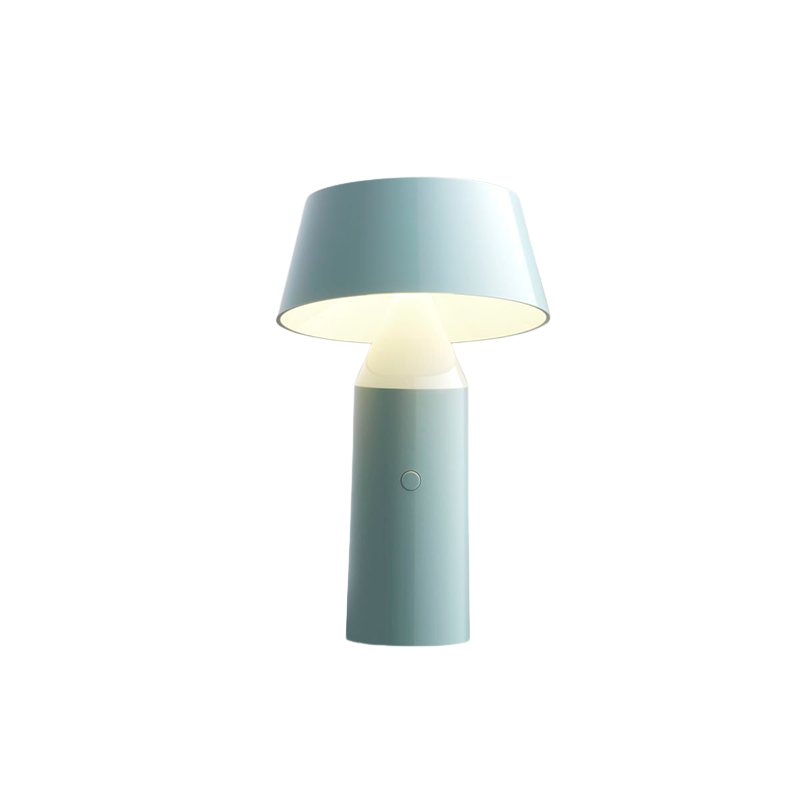 The Bicoca Portable Table Lamp from Marset in light blue.
