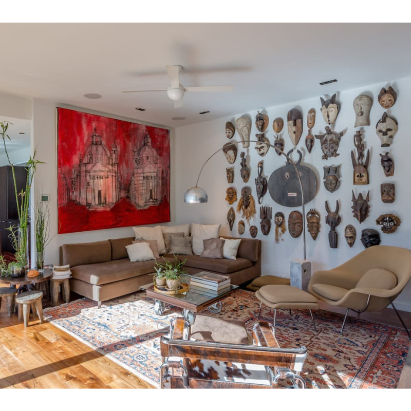 From Modern Fan Co. the Ball ceiling fan in a living room.