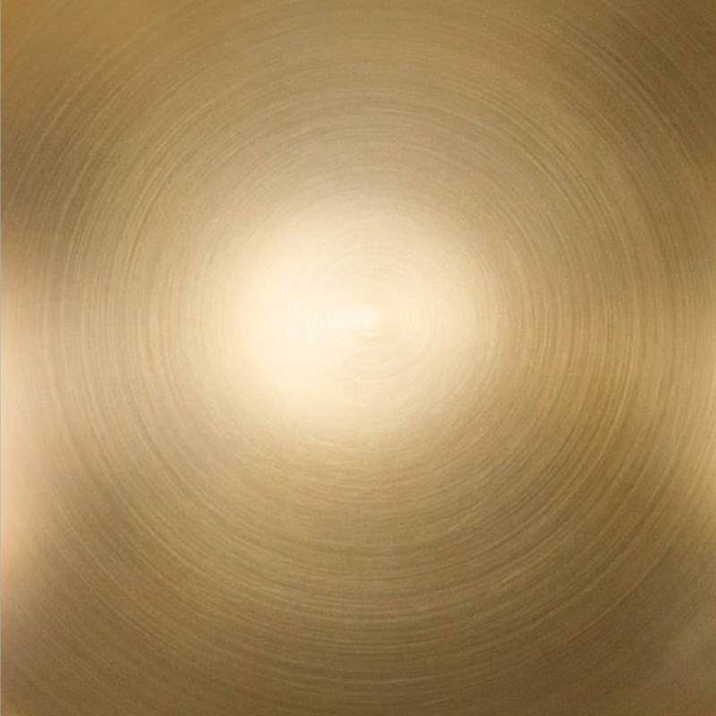 The satin brass finish for a down rod coupler from The Modern Fan Co.