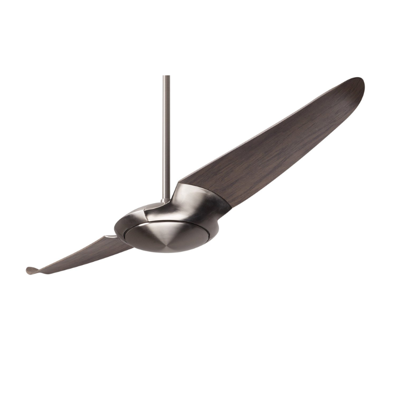 The bright nickel body with graywash blades IC/Air2 DC - 56″ from Modern Fan Co.