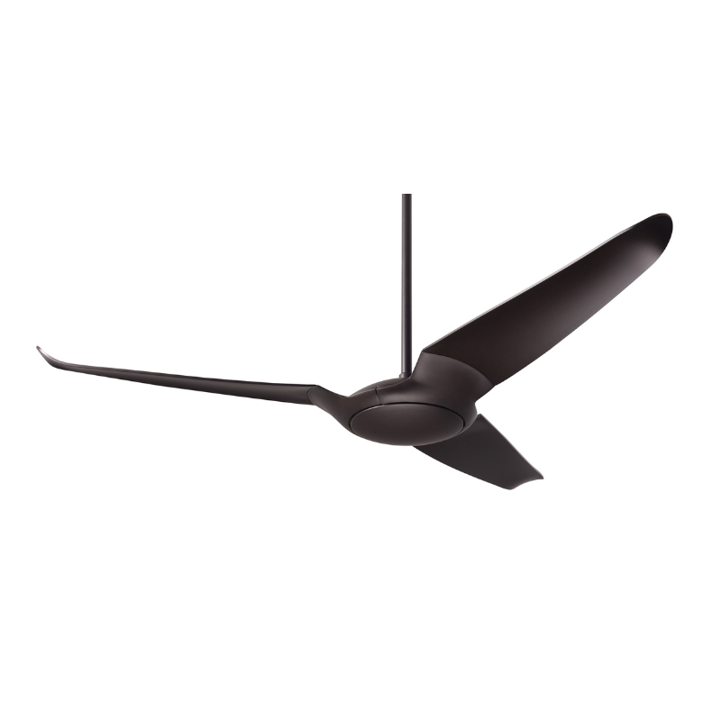 Made out of die cast aluminum with injection-molded ABS blades this is the IC/Air3 DC - 56″ from the Modern Fan Co. This photograph shows the dark bronze body and dark blade options.