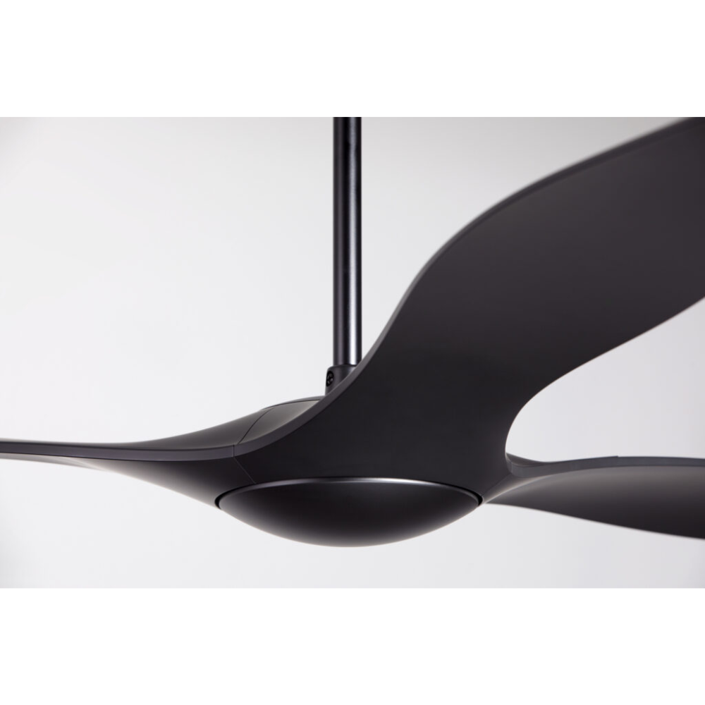 The matte black IC/Brisa DC - 56″ from Modern Fan Co. in a close up within a family area.
